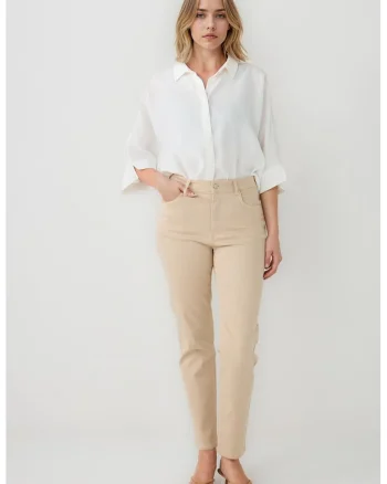 Blugi regular fit cu talie inalta
