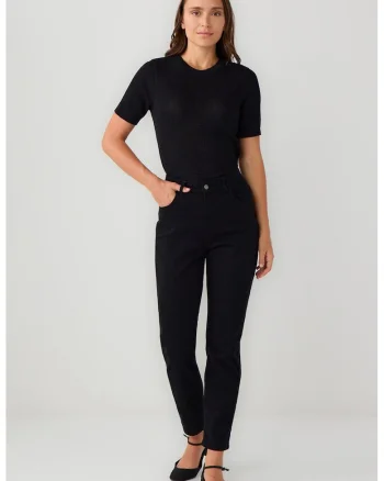 Blugi regular fit cu talie inalta