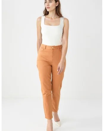 Blugi regular fit cu talie inalta