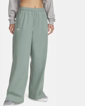 Pantaloni de trening dama  Rival Wide, verde, croiala lejera, Verde salvie