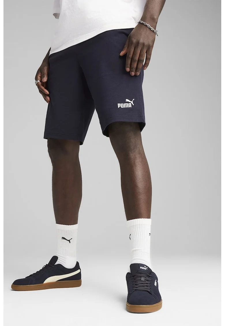 Pantaloni scurti din bumbac cu logo Essential No.1, Bleumarin