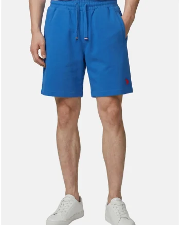 Pantaloni scurti de trening cu snur de ajustare in talie, Albastru electric
