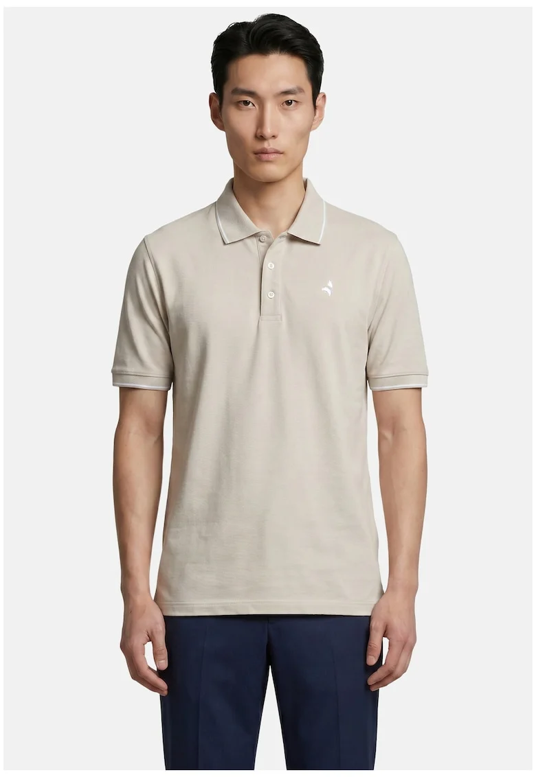 Tricou polo cu croiala slim-fit, Bej