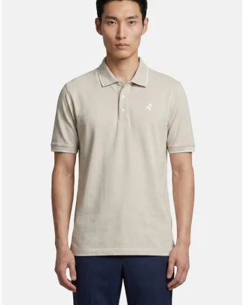 Tricou polo cu croiala slim-fit, Bej