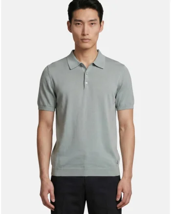 Tricou polo cu model uni, Gri cenusiu