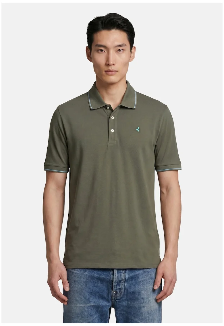 Tricou polo cu croiala slim-fit, Verde masliniu
