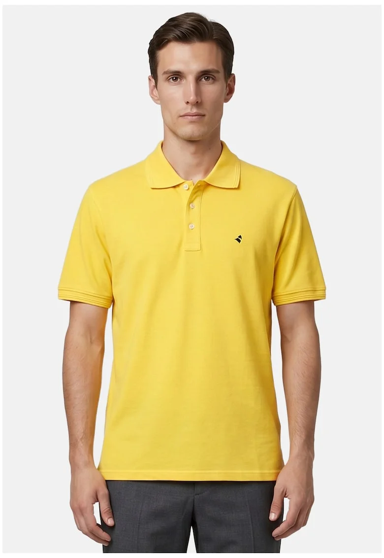 Tricou polo cu croiala slim-fit, Galben