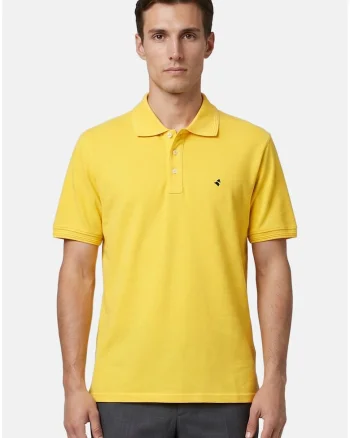 Tricou polo cu croiala slim-fit, Galben
