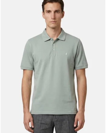 Tricou polo cu croiala slim-fit, Verde pal