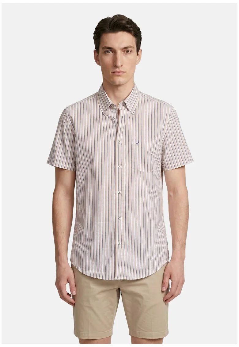 Camsa regular-fit din bumbac cu dungi, Bej