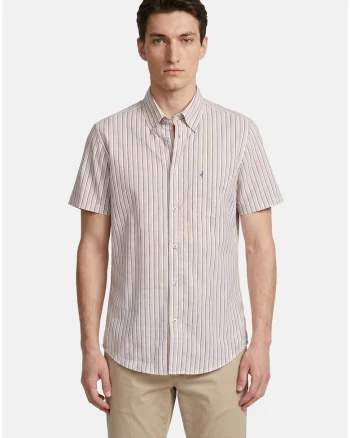 Camsa regular-fit din bumbac cu dungi, Bej
