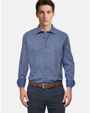 Camasa regular-fit cu guler clasic, Albastru oceanic