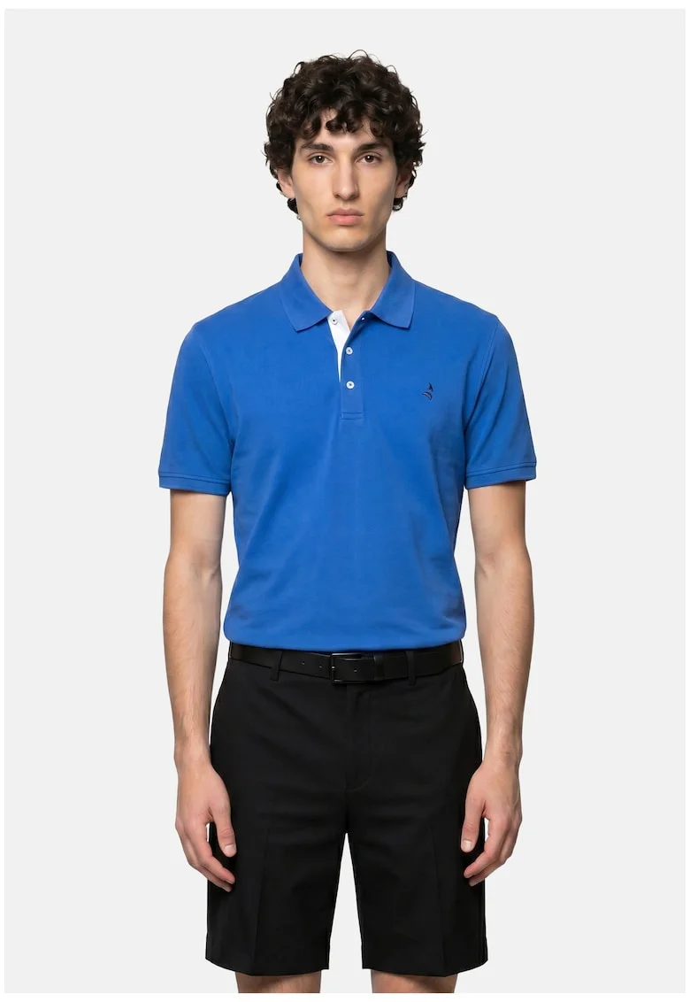Tricou polo cu model uni, Albastru royal