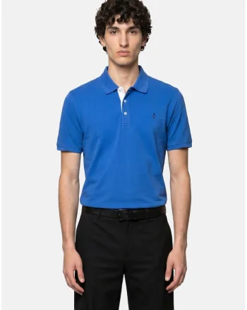 Tricou polo cu model uni, Albastru royal