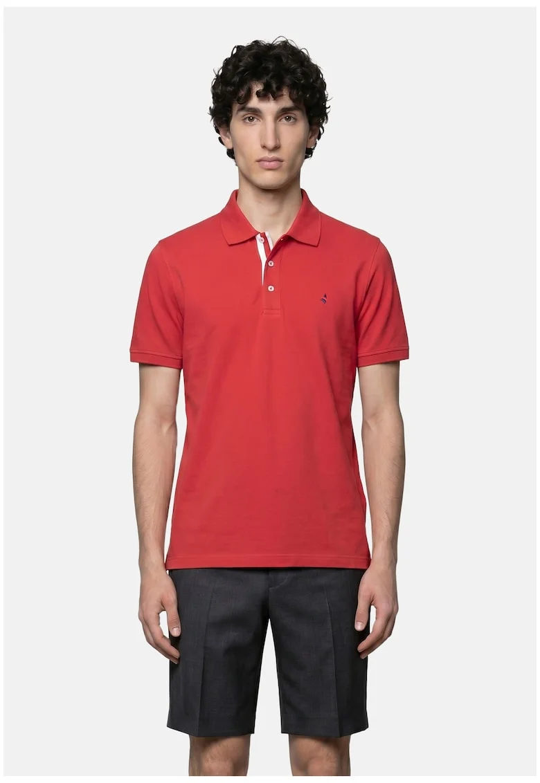 Tricou polo cu model uni, Rosu
