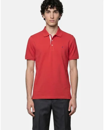 Tricou polo cu model uni, Rosu