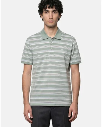 Tricou polo cu dungi, Gri cenusiu