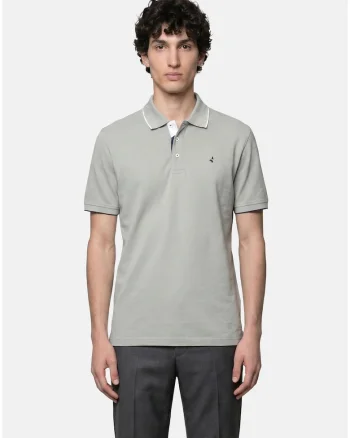 Tricou polo cu model uni, Gri cenusiu