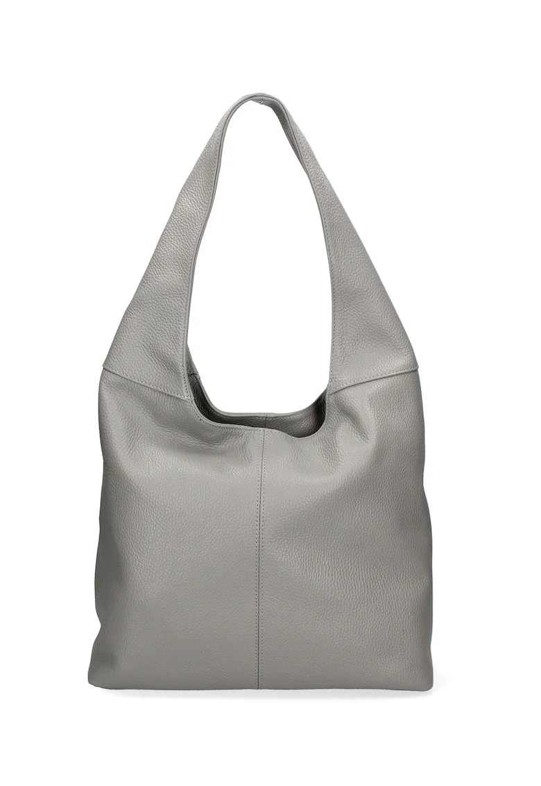 Geanta hobo de piele Aria, Gri