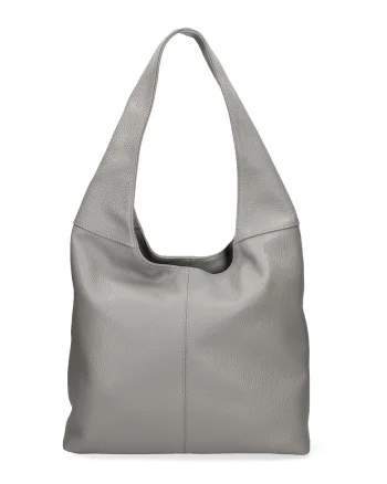 Geanta hobo de piele Aria, Gri