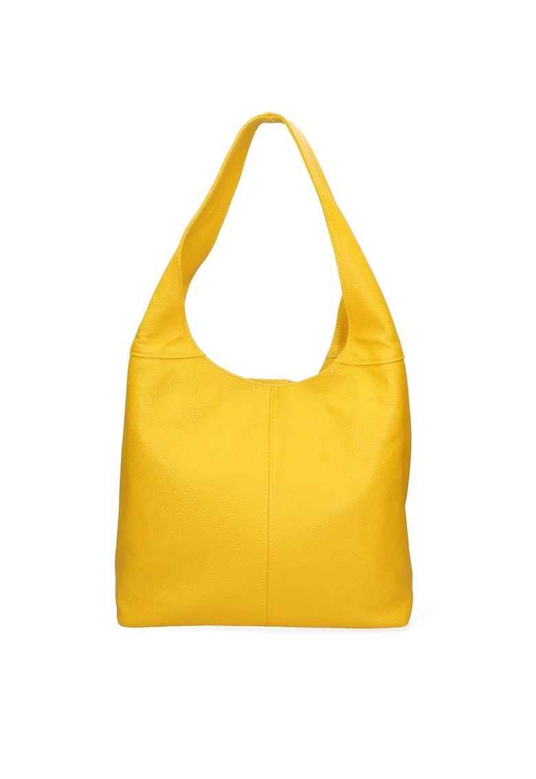 Geanta hobo de piele Aria, Galben