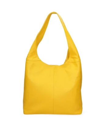 Geanta hobo de piele Aria, Galben