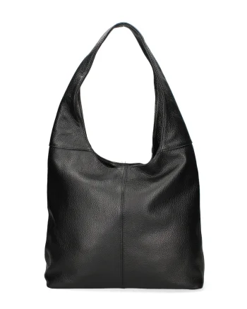 Geanta hobo de piele Aria, Negru