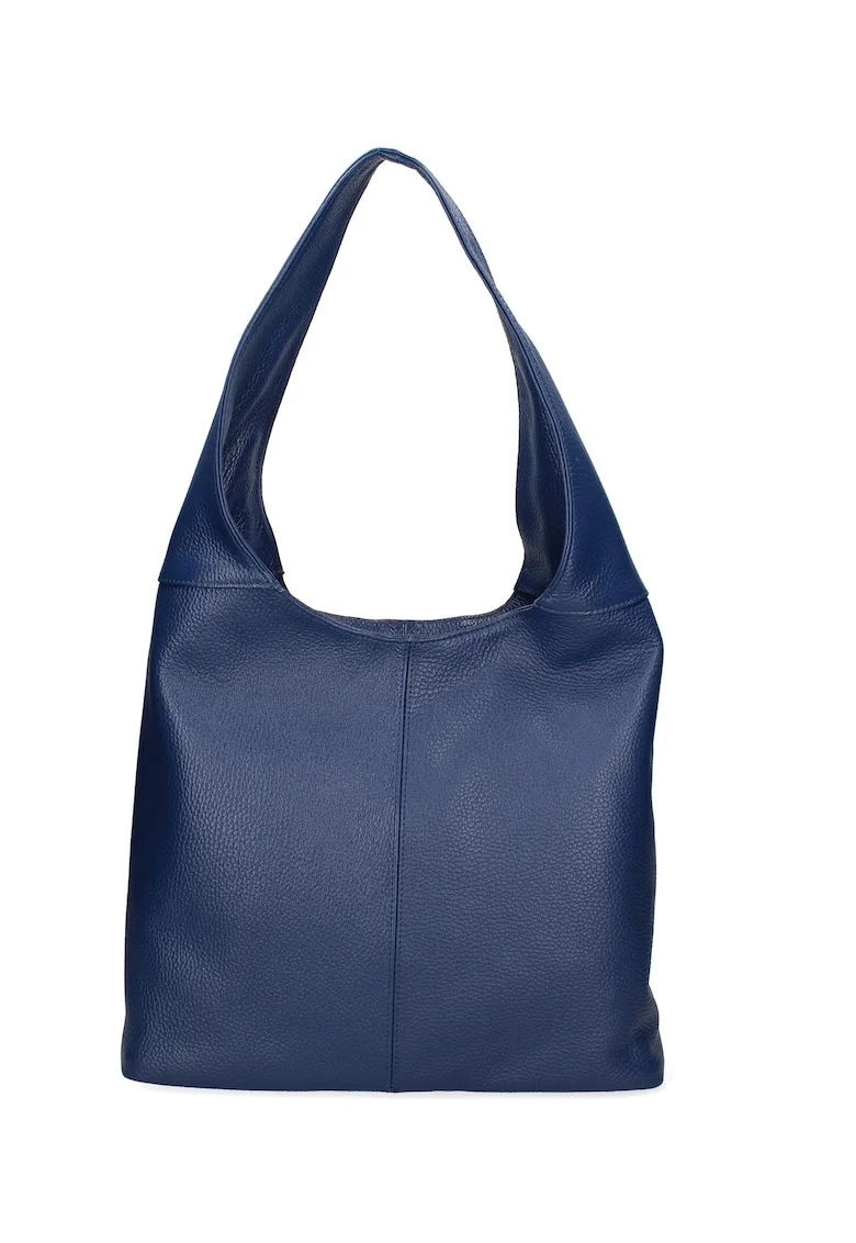 Geanta hobo de piele Aria, Bleumarin