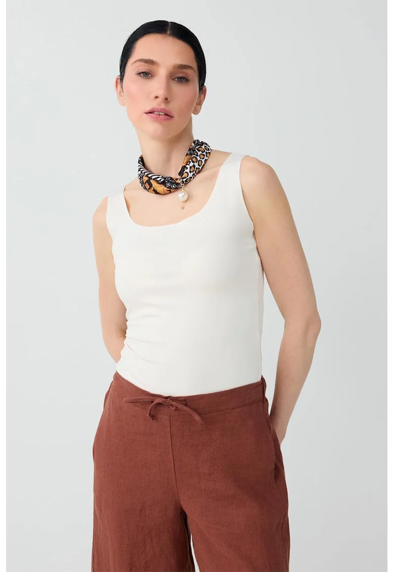 Top uni slim fit, Alb optic