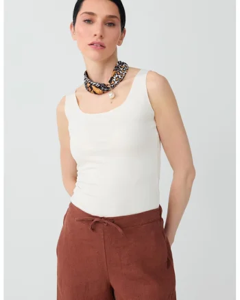 Top uni slim fit, Alb optic
