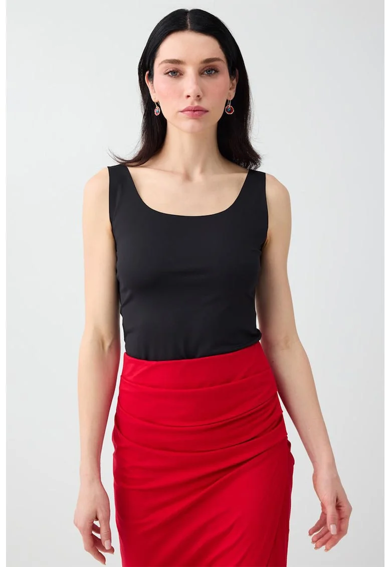 Top uni slim fit, Negru stins