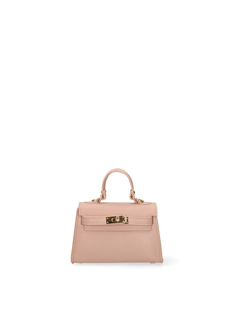 Geanta de piele cu maner Floralie Elite, Roz antichizat