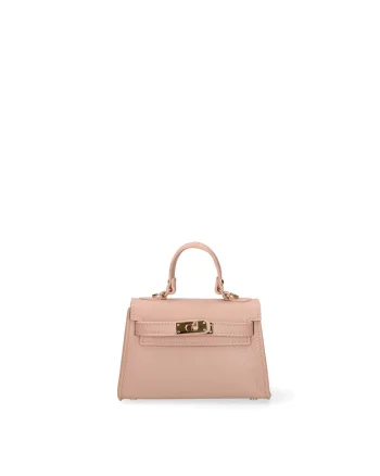Geanta de piele cu maner Floralie Elite, Roz antichizat