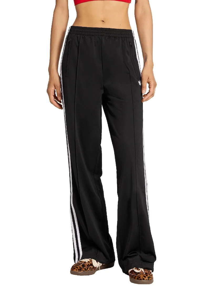 Pantaloni de trening lejeri cu slituri laterale Firebird, Alb/Negru