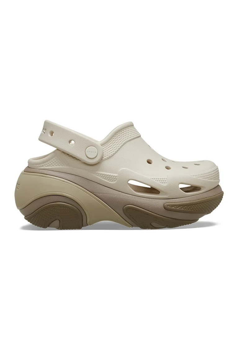 Saboti slingback cu talpa demi-wedge, Verde deschis/Crem