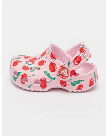 Saboti clasici cu imprimeu fructe, Coral/Roz pastel/Verde aquamarin