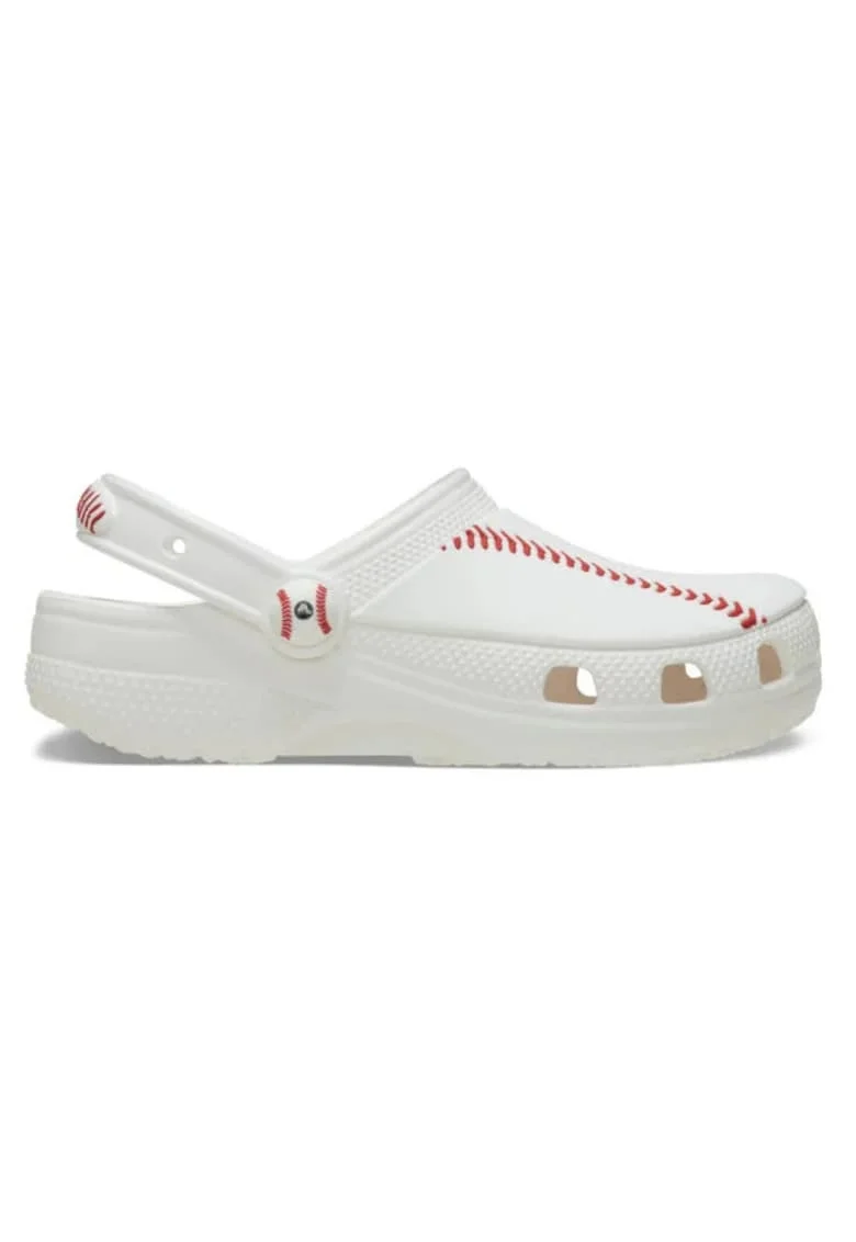 Saboti  Classic Toddler Baseball Clog, Alb
