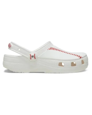 Saboti  Classic Toddler Baseball Clog, Alb