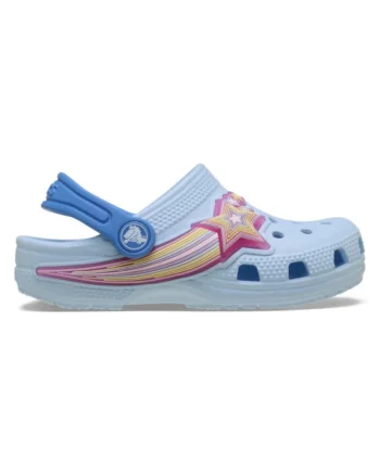 Saboti  Classic Toddler Star Lights Clog, Alb