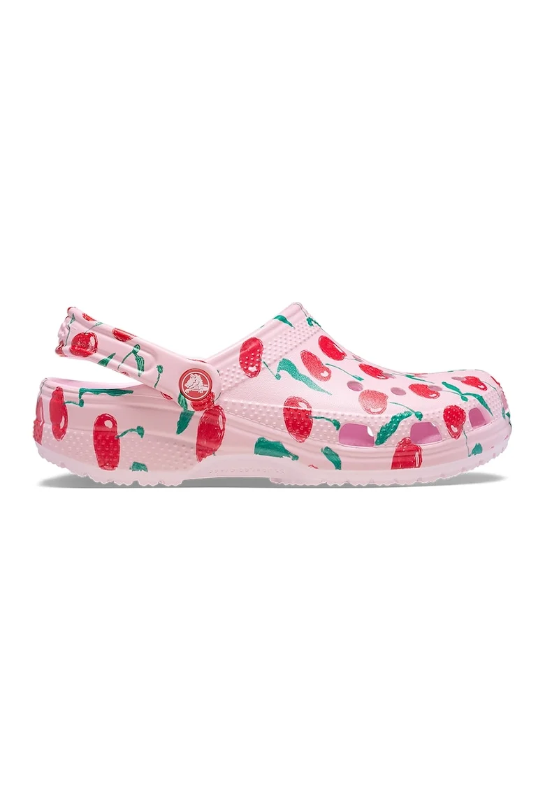 Saboti slingback cu model fructe Classic, Rosu/Roz pal