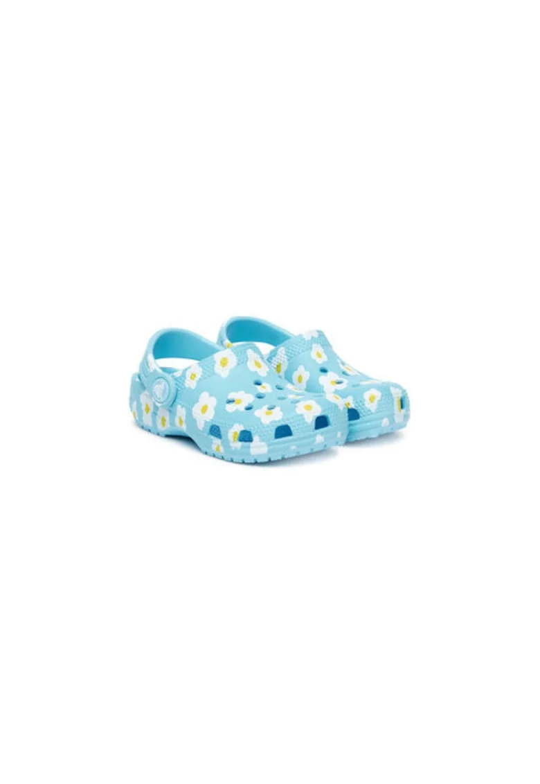 Slapi pentru fete,  305378088, model floral, plastic, albastru