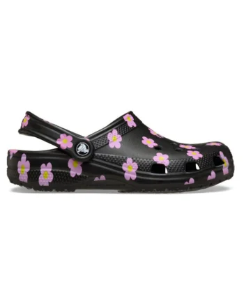 Saboti  Classic Flower Clog K, Negru