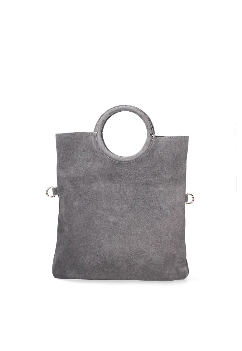 Geanta tote din piele intoarsa Zelia, Gri