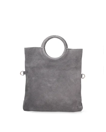 Geanta tote din piele intoarsa Zelia, Gri
