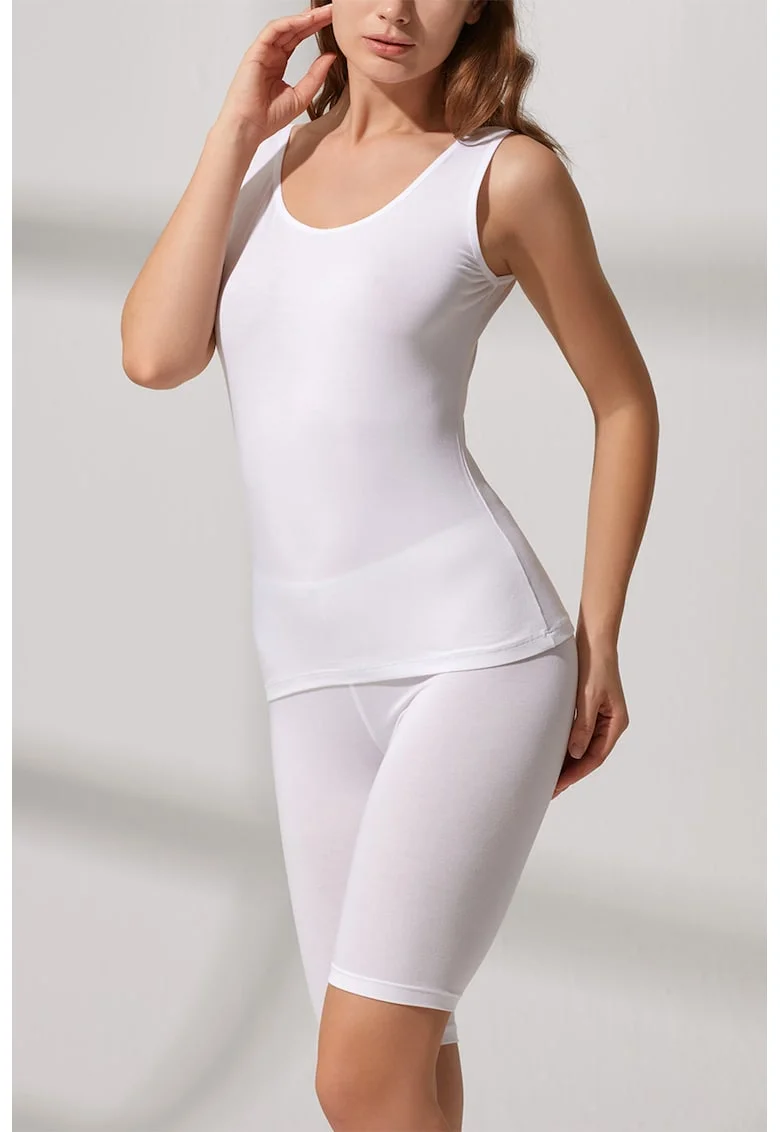 Colanti scurti din amestec de modal Soft Touch, Alb