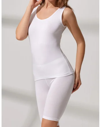 Colanti scurti din amestec de modal Soft Touch, Alb