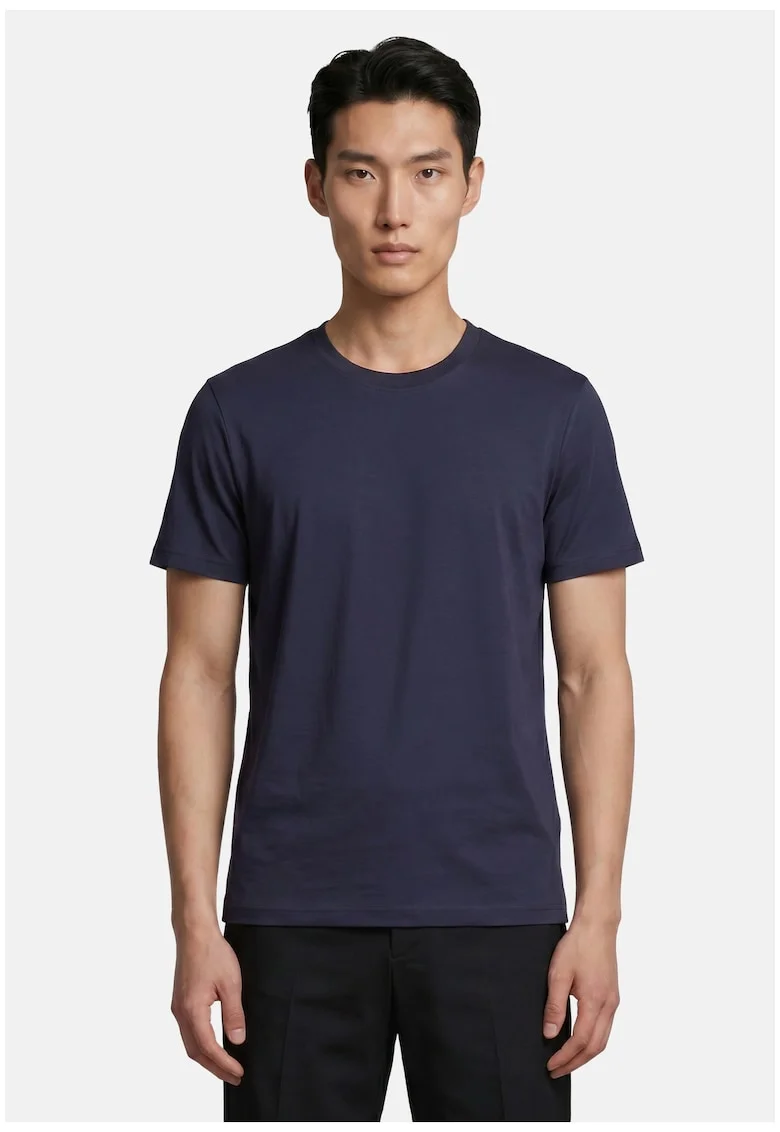 Tricou uni cu decolteu la baza gatului
