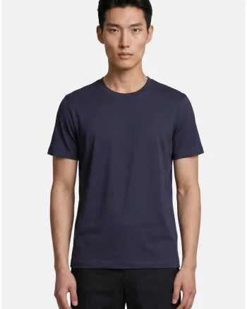 Tricou uni cu decolteu la baza gatului