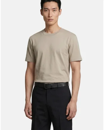 Tricou uni cu decolteu la baza gatului