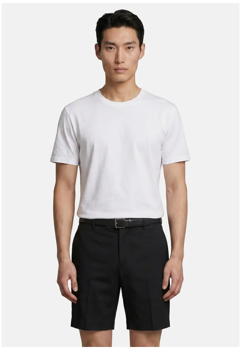 Tricou uni cu decolteu la baza gatului